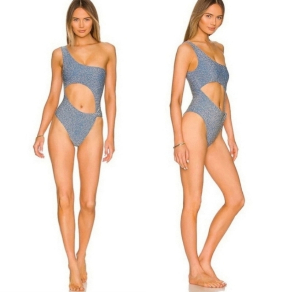 Baobab Collection Nikki One Piece Swimsuit  Glossy Blue Revolve‎